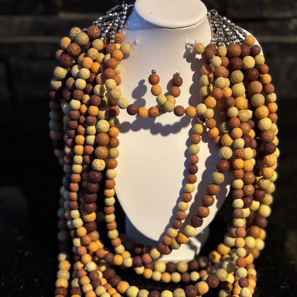 Sassy Jones “Makemba” Melanin  Earrings and Necklace Set